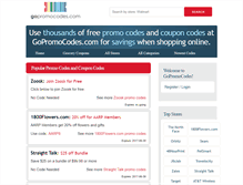 Tablet Screenshot of gopromocodes.com